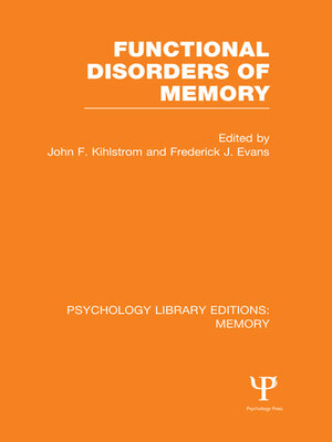cover image of Functional Disorders of Memory (PLE